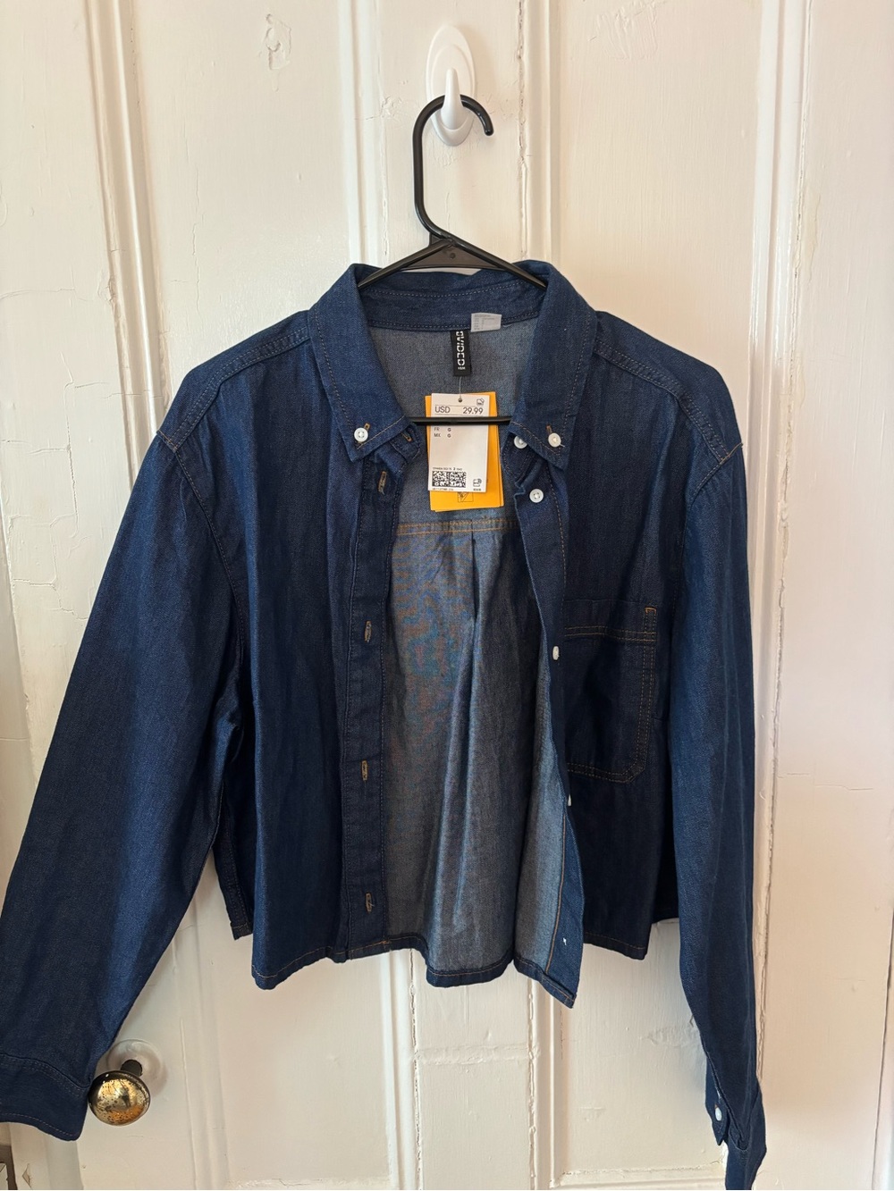 Dark Indigo Button-Down Denim Shirt Jacket and matching skirt